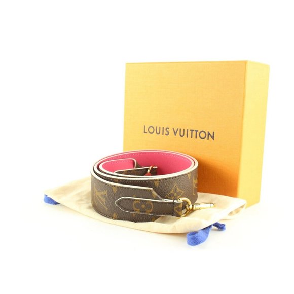Louis Vuitton Monogram x Fuchsia Reversible Guitar Strap Shoulder 1LK0216 - Picture 1 of 12